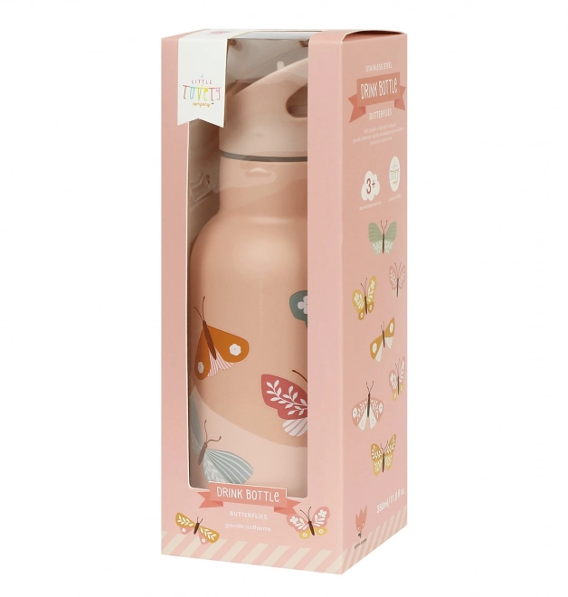 A Little Lovely Company Nerezová fľaša na pitie 500 ml – Motýľ