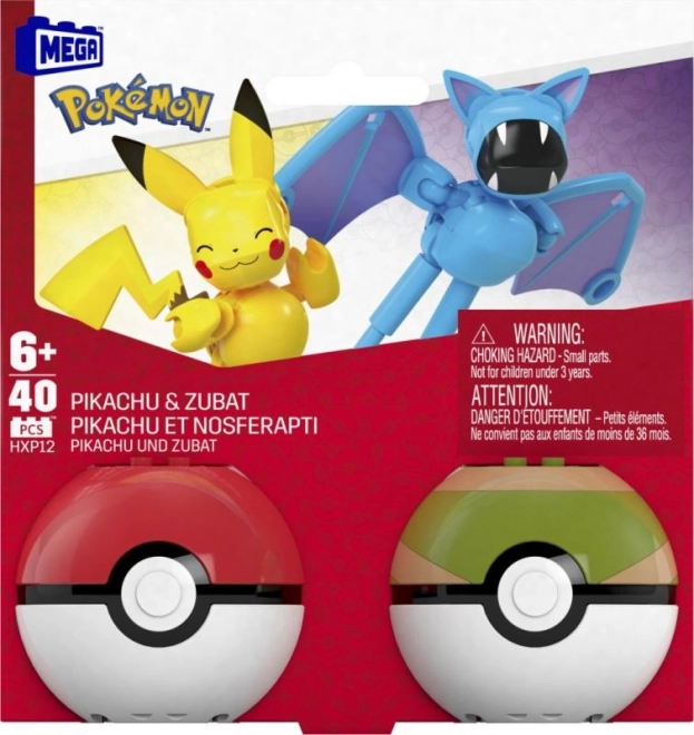 Mega Pokémon Pokéball - Pikachu a Zubat