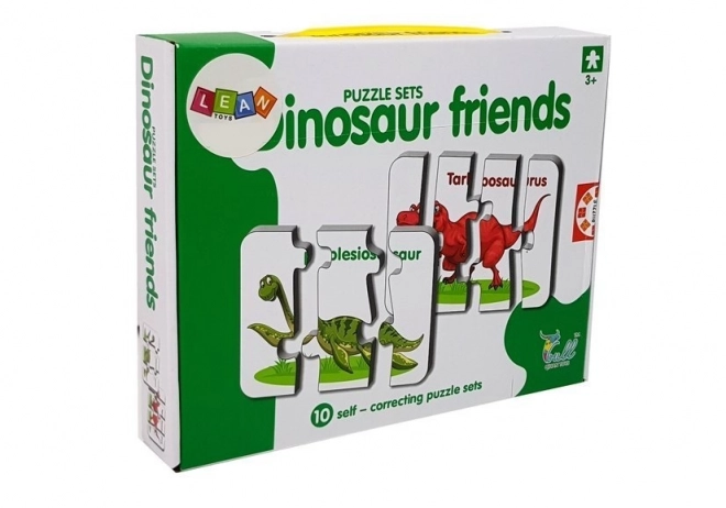 Edukativne puzzle s dinosaurami v angličtine