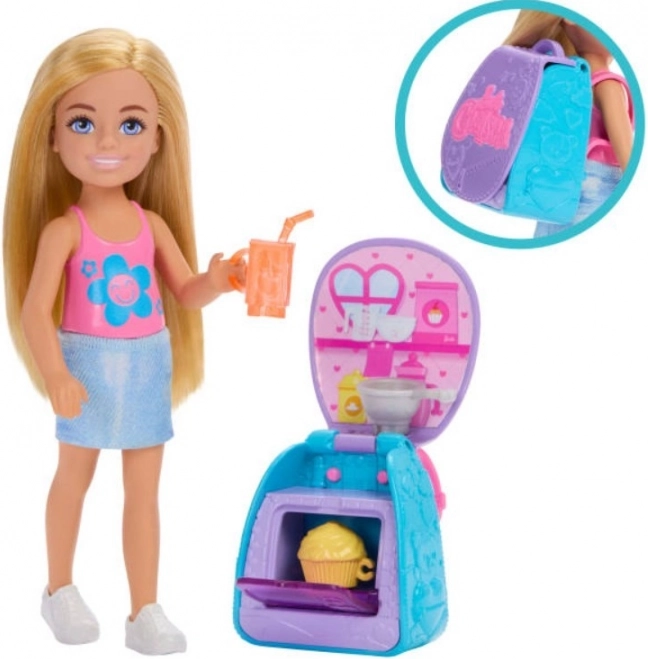 Bábika Barbie Chelsea s batohom a mačičkou