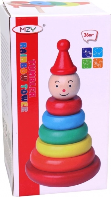 Drevené krúžky na kolíku 17 cm