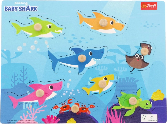 Drevené Puzzle Baby Shark 8 Elementov