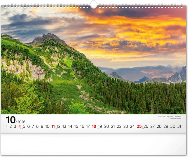Nástenný kalendár Magické Tatry 2026