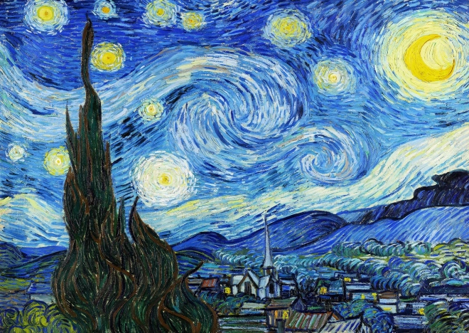 Puzzle Vincent Van Gogh: Hviezdna noc 1000 dielikov