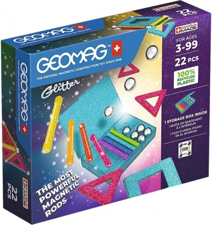 Geomag Glitter – magnetická stavebnica 22 dielov