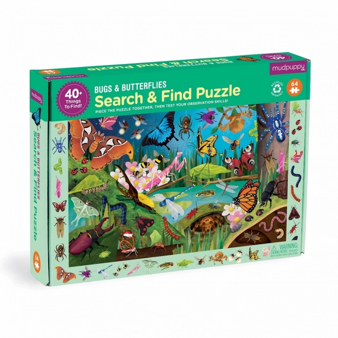 Mudpuppy Puzzle Brouky a motýle 64 dielikov