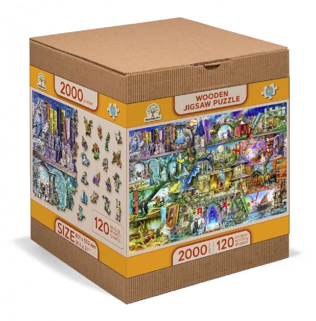 Drevené puzzle Rozprávkové dobrodružstvo 2v1, 2000 dielikov