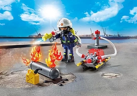 Hasič s vodnou pumpou Playmobil