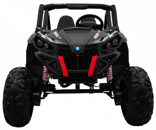 Detský kočík SuperStar čierny + pohon 4x4 + diaľkové ovládanie + úložný priestor + MP3 LED + zámok dverí