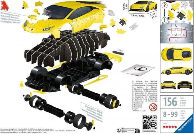 Lamborghini Huracán Evo žlté 108 dielikov