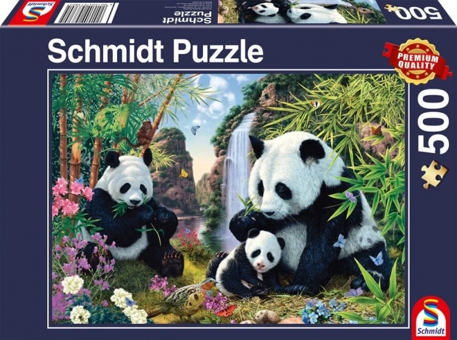 Puzzle Pandy pri vodopáde 500 dielikov