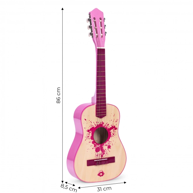 Detská gitara ružová veľká - 6 strún ECOTOYS