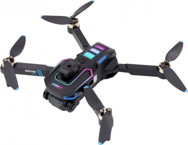 Dron LU60 s dvojitou HD kamerou a LED svetlami čierny