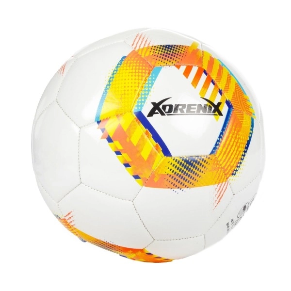 Futbalová lopta 23 cm veľkosť 5 šitá 4 farby v sáčku