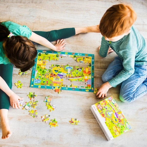 Puzzle Mesto života s hľadaním obrázkov 80 dielikov