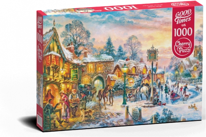 Puzzle Cherry Pazzi Zimné Západ Slnka 1000 Dielikov