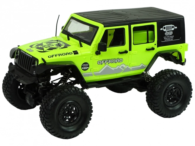 Auto na diaľkové ovládanie Rock Crawler 2.4 GHz so zelenými tlmičmi 4x4