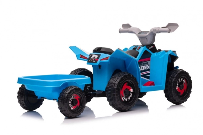 Elektrický quad s prívesom modrý