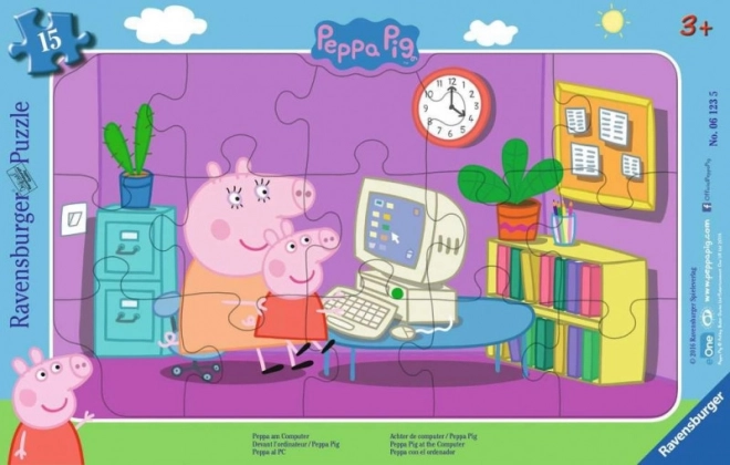 Puzzle Prasiatko Peppa 15 dielikov