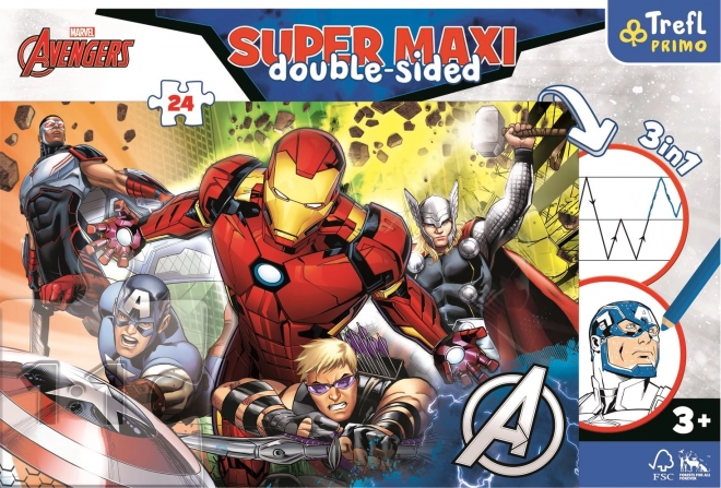 Obojstranné puzzle Avengers Super Maxi 24 dielikov