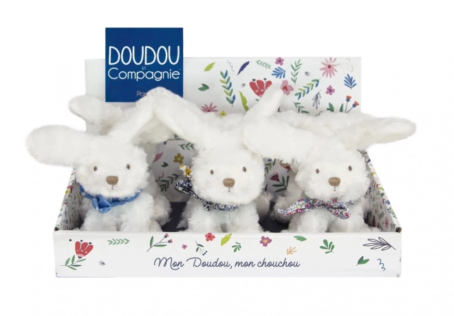 Doudou Plyšový králik s šálom 12 cm