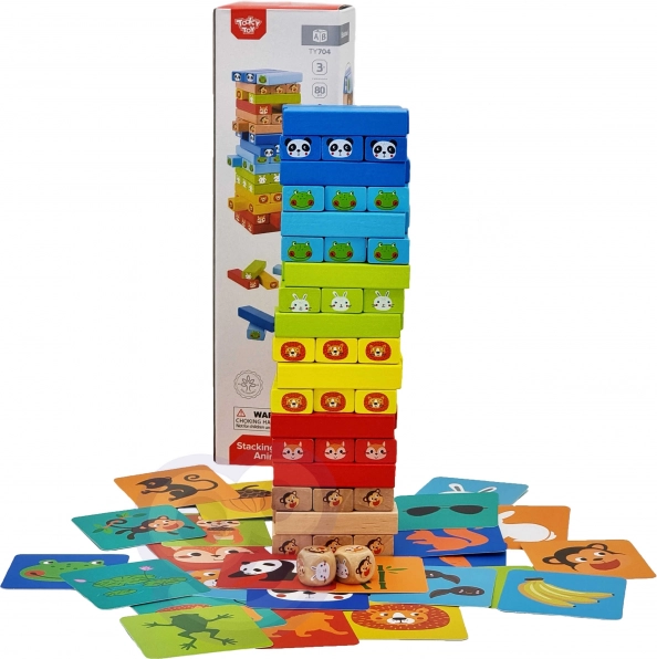 Drevená hra Jenga Zvieratá TOOKY TOY
