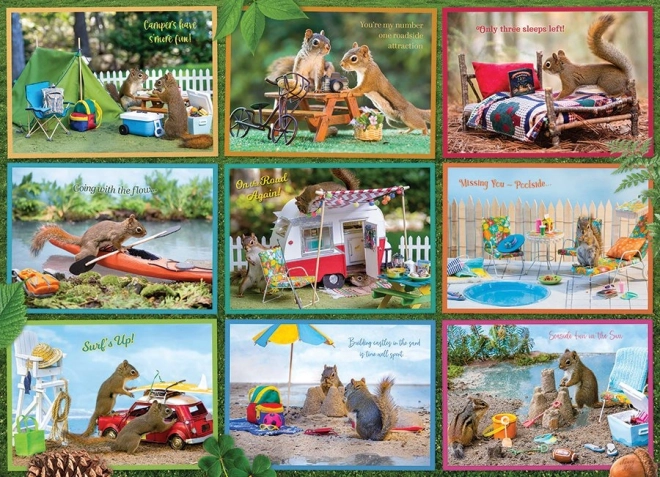 Puzzle Veveričky na prázdninách 1000 dielikov