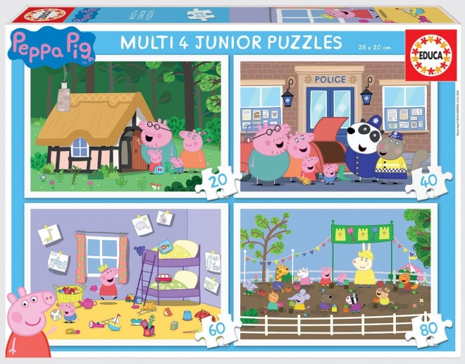 Educa puzzle Prasiatko Peppa 4v1