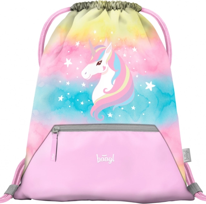 Set 3 BAAGL Zippy plus Rainbow Unicorn: aktovka, peračník a vrecko