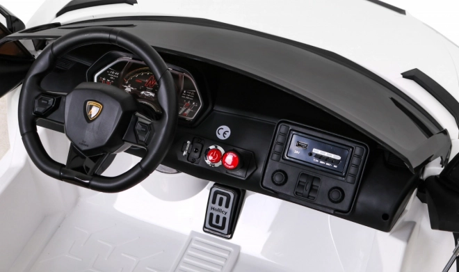 Lamborghini SVJ DRIFT pro 2 deti Biela + funkcia Drift + diaľkové ovládanie + MP3 LED + pomalý štart