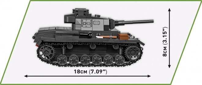 COBI II WW Panzer III Ausf J, 1:35, 590 k, 1 figúrka