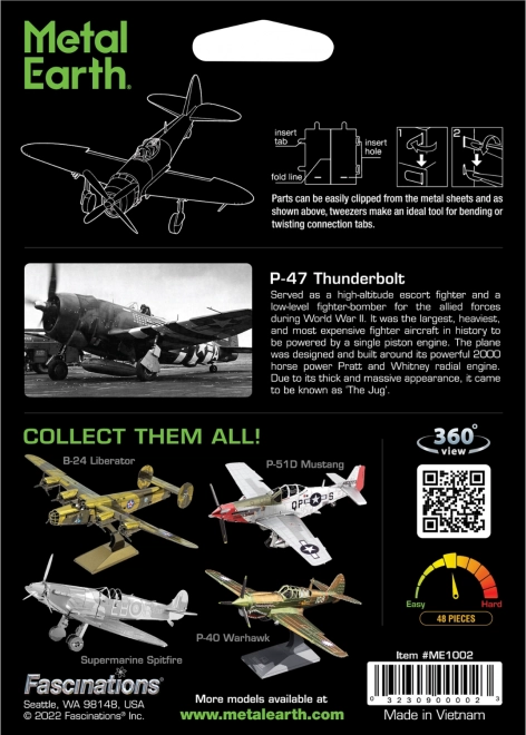 3D puzzle METAL EARTH P-47 Thunderbolt