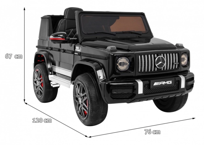 Čierny Mercedes AMG G63 pre deti s lakom