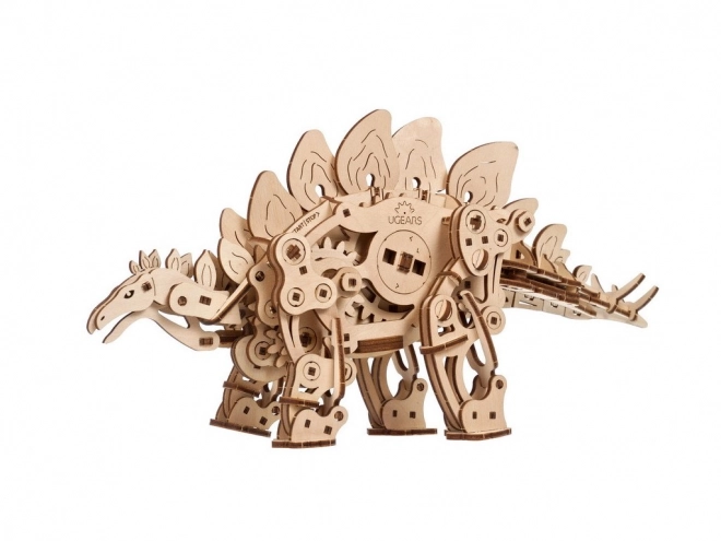 3D drevené mechanické puzzle Stegosaurus