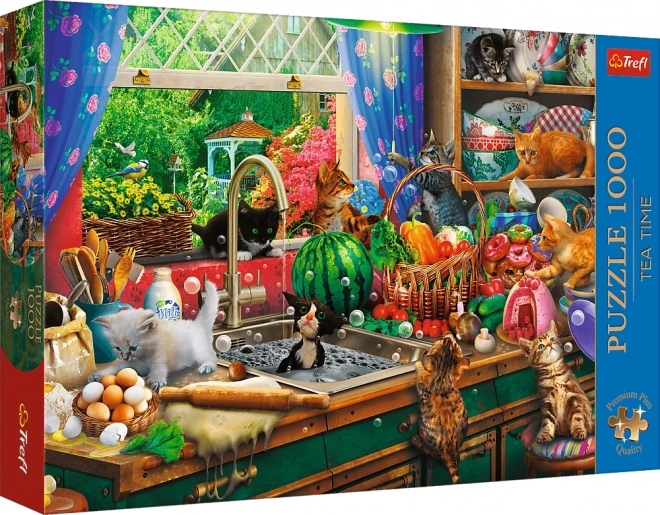 Puzzle Premium Plus Čaj o piatej Kociaky nezbedníci