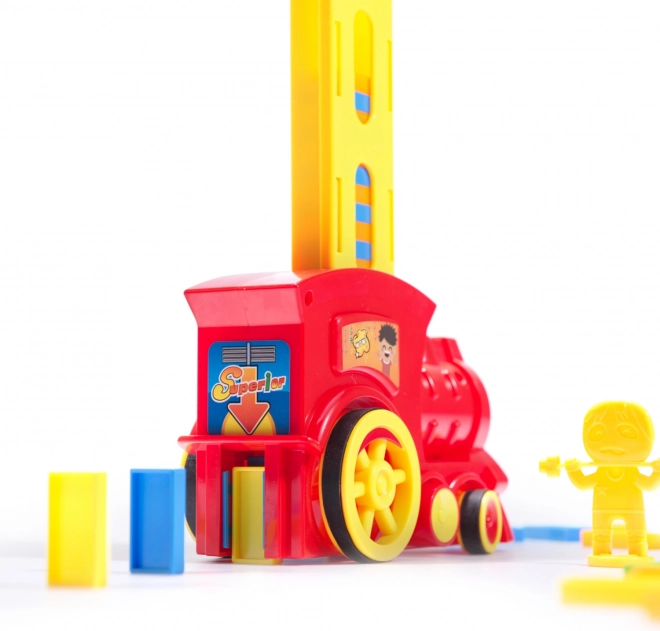 Domino vláčik s 80 dielmi – Červený