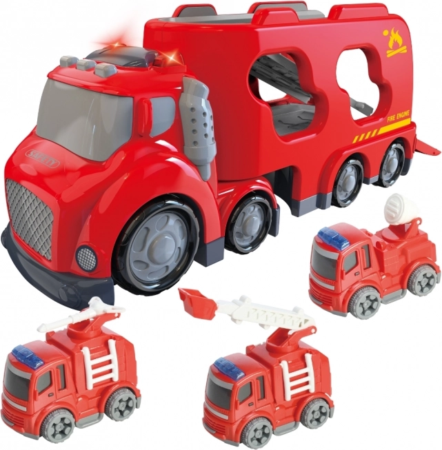 Veľký červený odťahový voz City Truck s efektmi zvuku a svetla