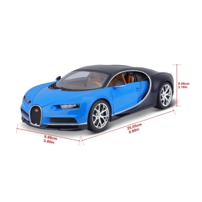 Kovové autíčko Bugatti Chiron modré/tmavo modré