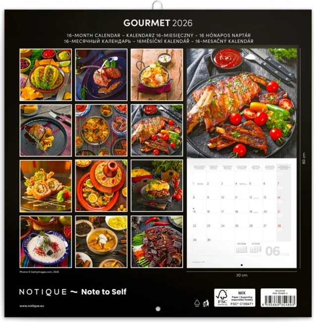Poznámkový kalendár Gourmet 2026