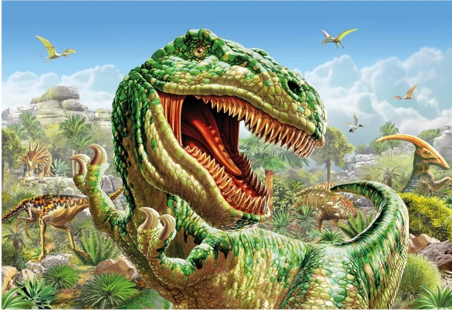 Puzzle Súboj dinosaurov 2x48 dielikov