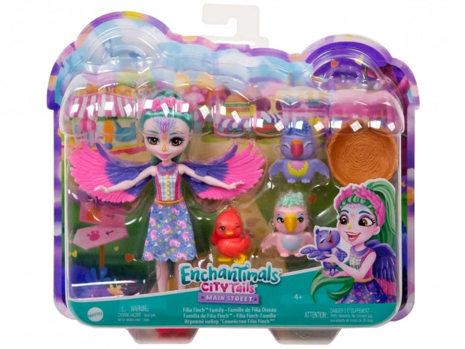 Enchantimals bábika Filia Finch a rodinka papagájov