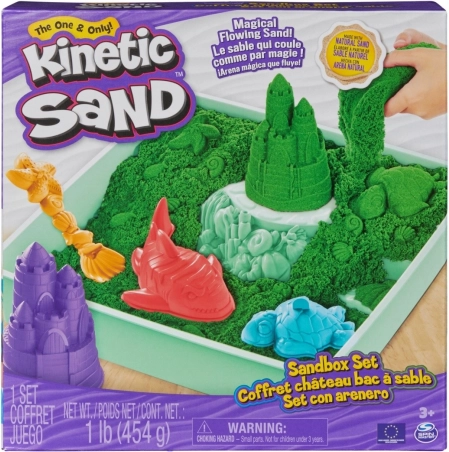 Kinetic Sand – zelená stolová piesková sada s táckou