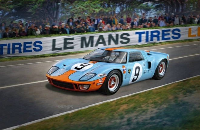 Model plastového auta Ford GT 40 Le Mans 1968 mierka 1/24