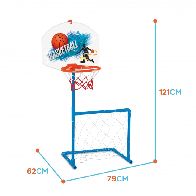 Woopie športový set 2v1 basketbal a futbalová bránka