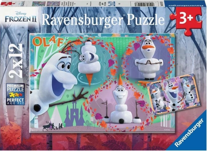 Ravensburger Puzzle Ľadové Kráľovstvo 2: Milujúci Olaf 2x12 Dielikov