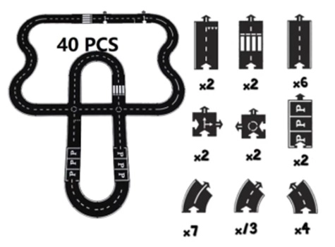 Kreatívne cestné puzzle 2v1 40 dielikov