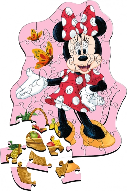 Drevené puzzle Šťastná Minnie 50 dielikov