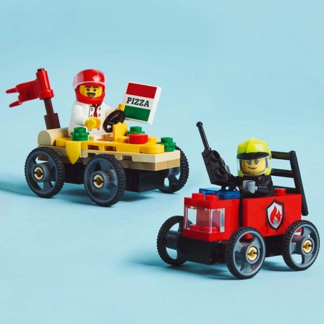 Lego City závodná súprava: Pizza proti hasičskému autu