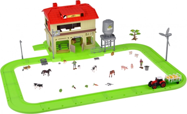 Traktor s prívesom a zvieracie figúrky