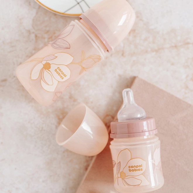 Canpol babies Antikoliková fľaša EasyStart MOUNTAINS 240 ml – Ružová